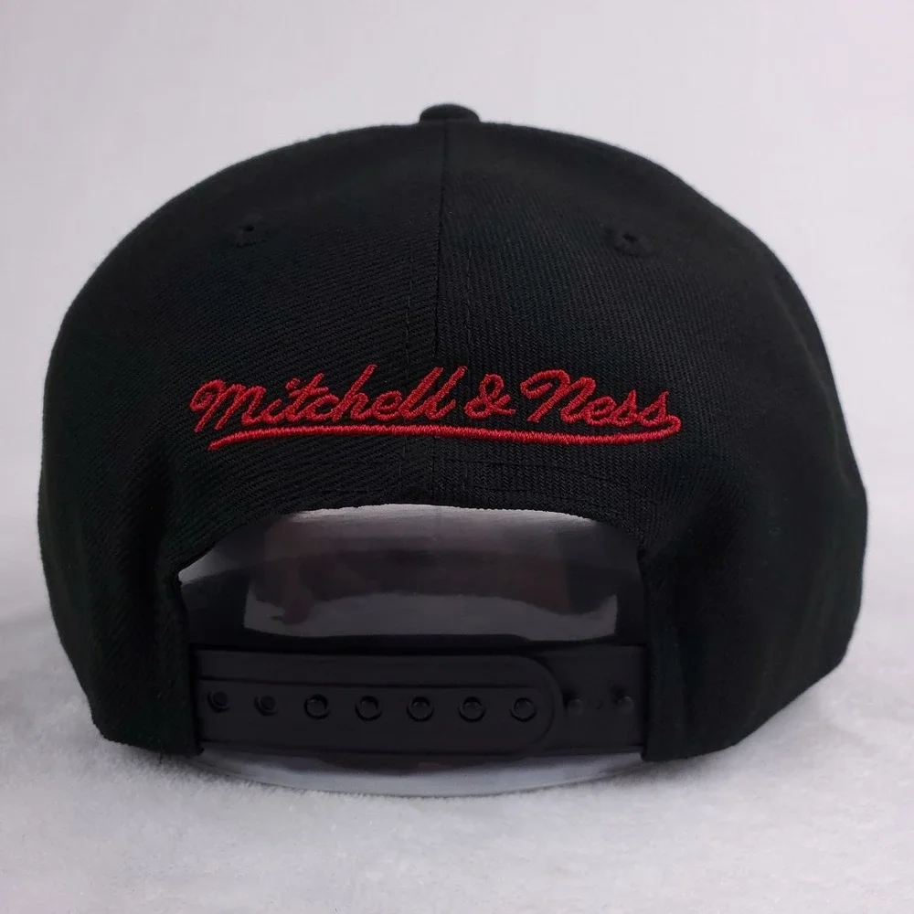 Houston Rockets Mitchell & Ness NBA Pro Fit Snapback Hat Cap 3D Logo Black NWT‎